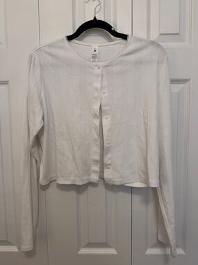 lululemon athletica White Ribbed Button-Front Top